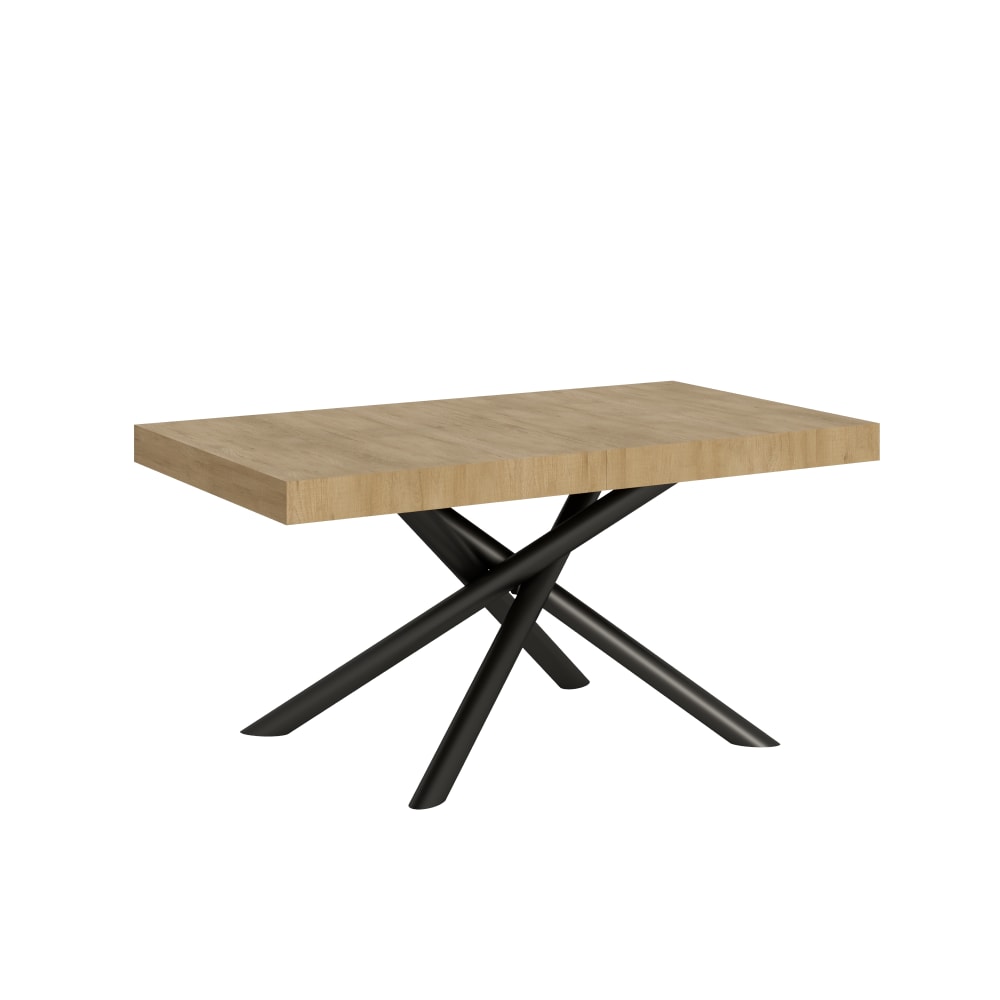 Itamoby Ausziehtisch 90x160/420 cm in Holzoptik Eiche Natur, Eisen style modern Braun Spanplatte