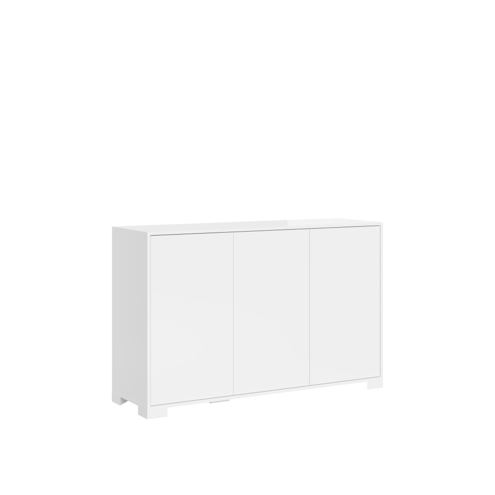 Itamoby Sideboard 3 Türen 130x40x83 cm, glänzendes Weiß style modern Weiß Öko-Tex Zertifikat Spanplatte