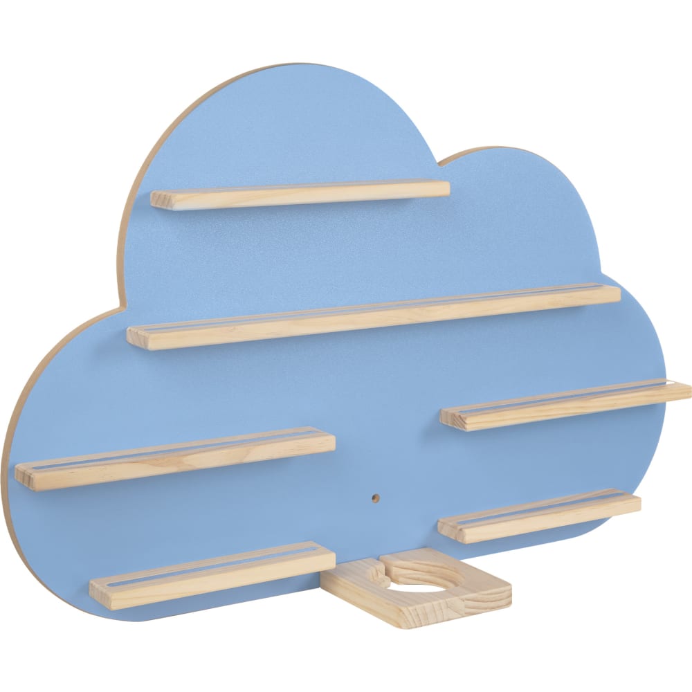 Étagère murale, bois massif, panneaux mdf, fixation magnétique, bleu