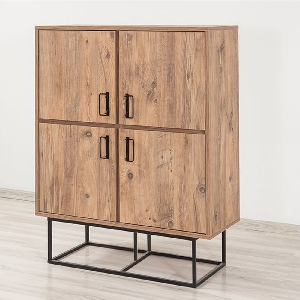 Concept Usine Sideboard im Industrial-Stil aus Holz und Metall – 4 Türen – 8 Stauräu style industrial Braun Metall