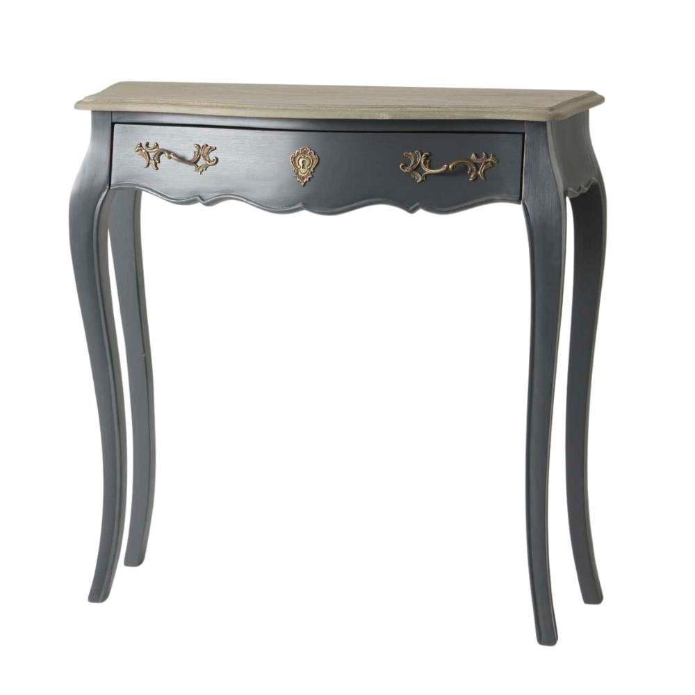 Petite console e 1 tiroir gris en bois