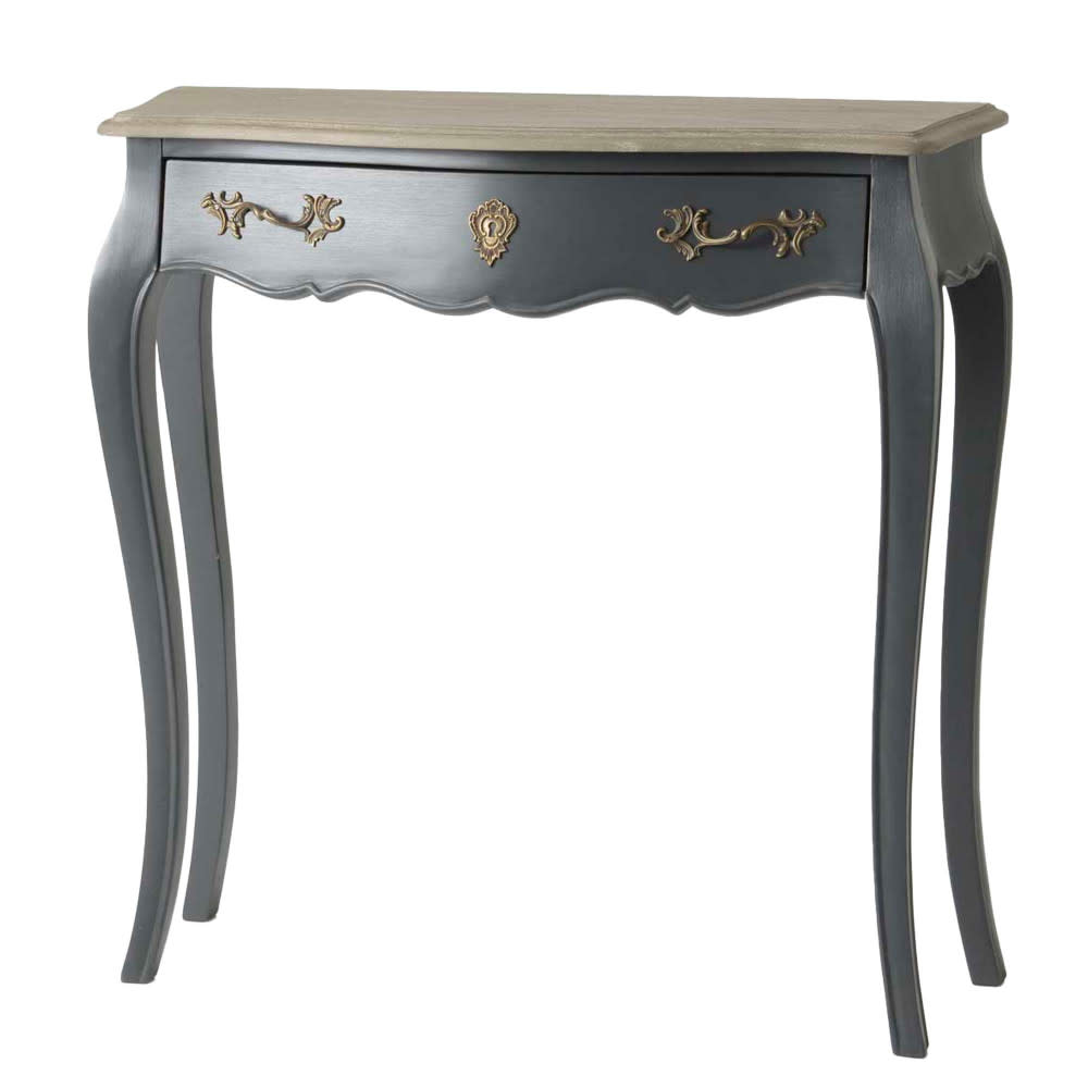 Petite console e 1 tiroir Murano 80x25 Chêne gris en bois