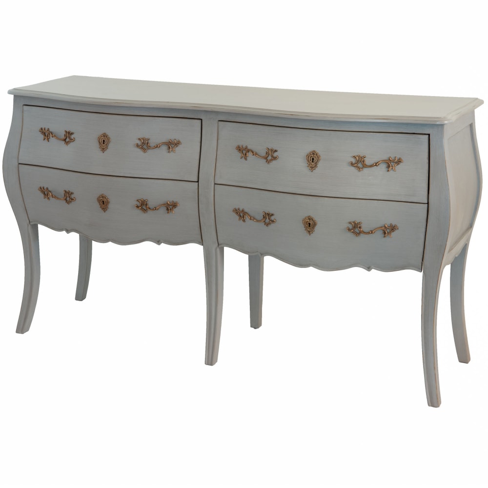 Commode double   gris en bois