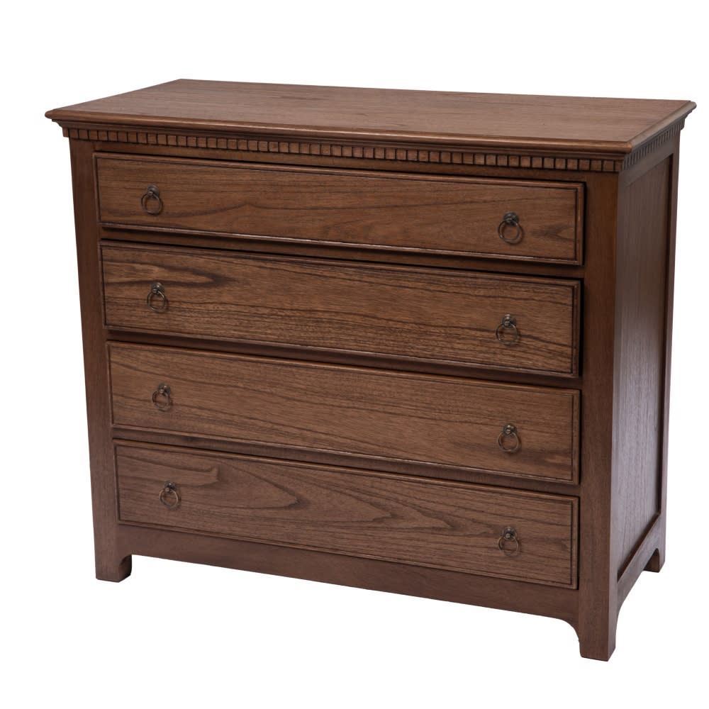 Commode 4 tiroirs en bois petr marron