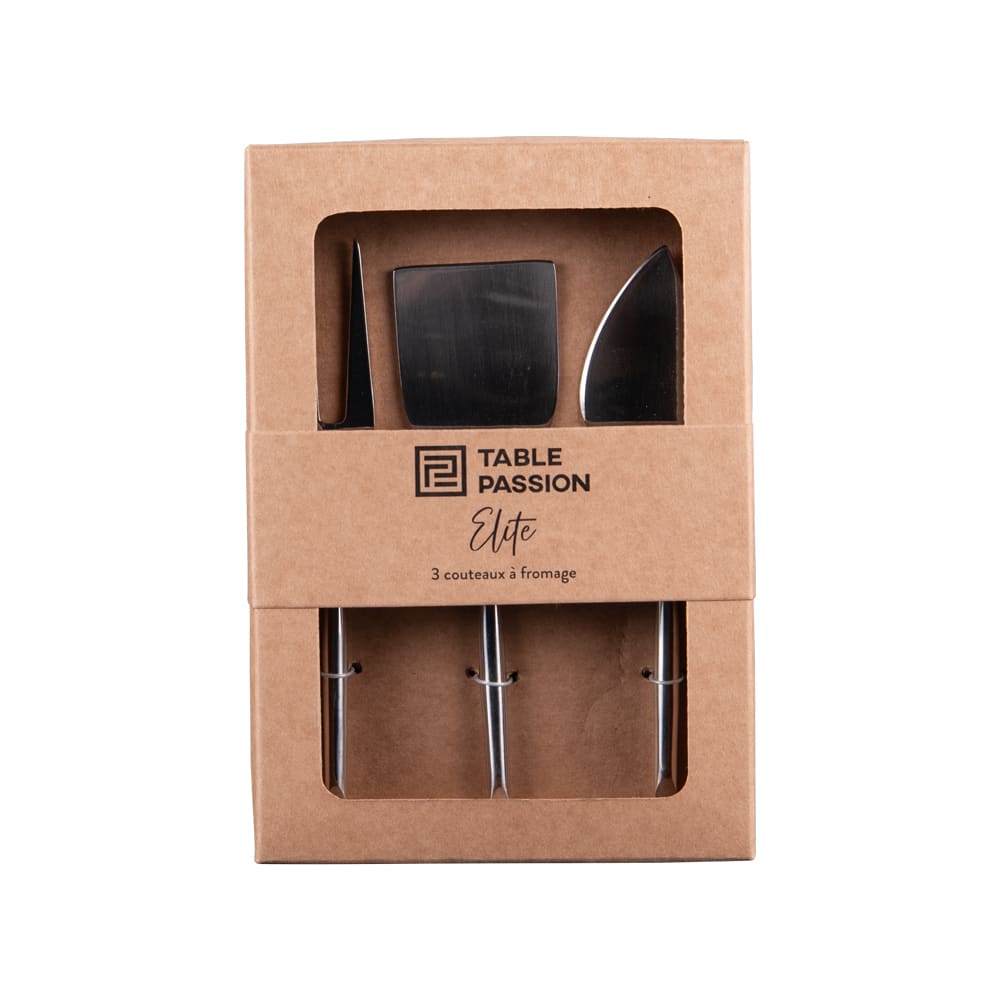 Service de 3 couteaux à fromage elite argent / métallique - Maisons du Monde