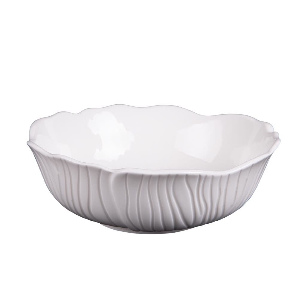 Saladier ginkgo 23 cm blanc en porcelaine