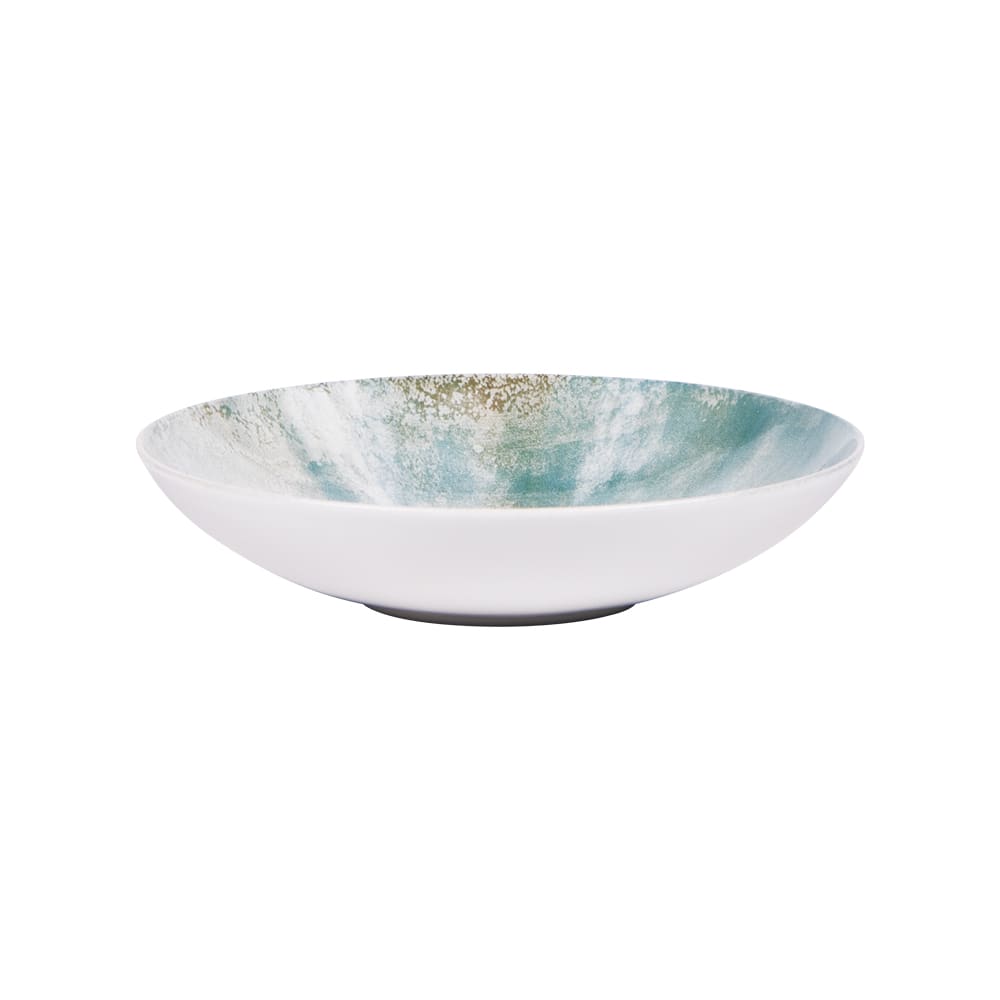 Lot de 6 assiettes creuses bleues en grès 22 cm