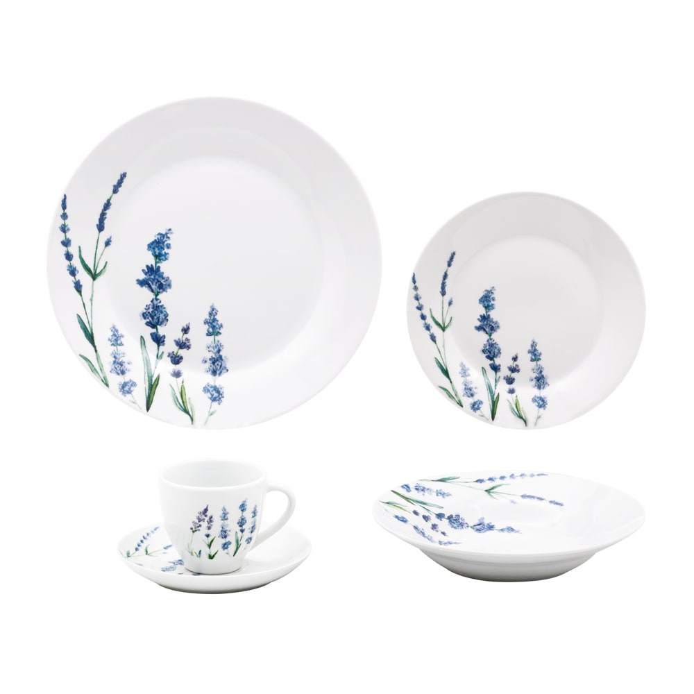 Service 30 pièces lavande - porcelaine