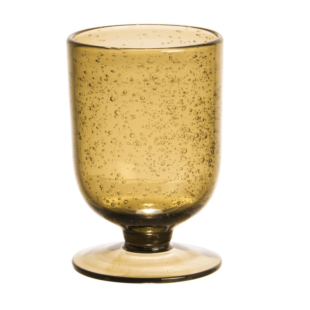 Lot de 6 verres à pied   bullé 25 cl ambre  jaunes - Maisons du Monde