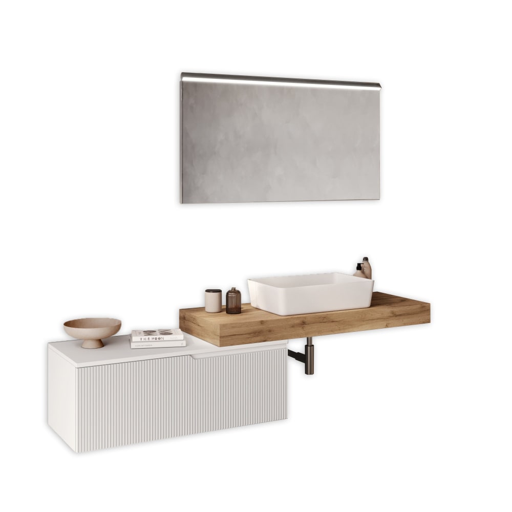 mueble de bano 4 piezas en mdf robleblanco