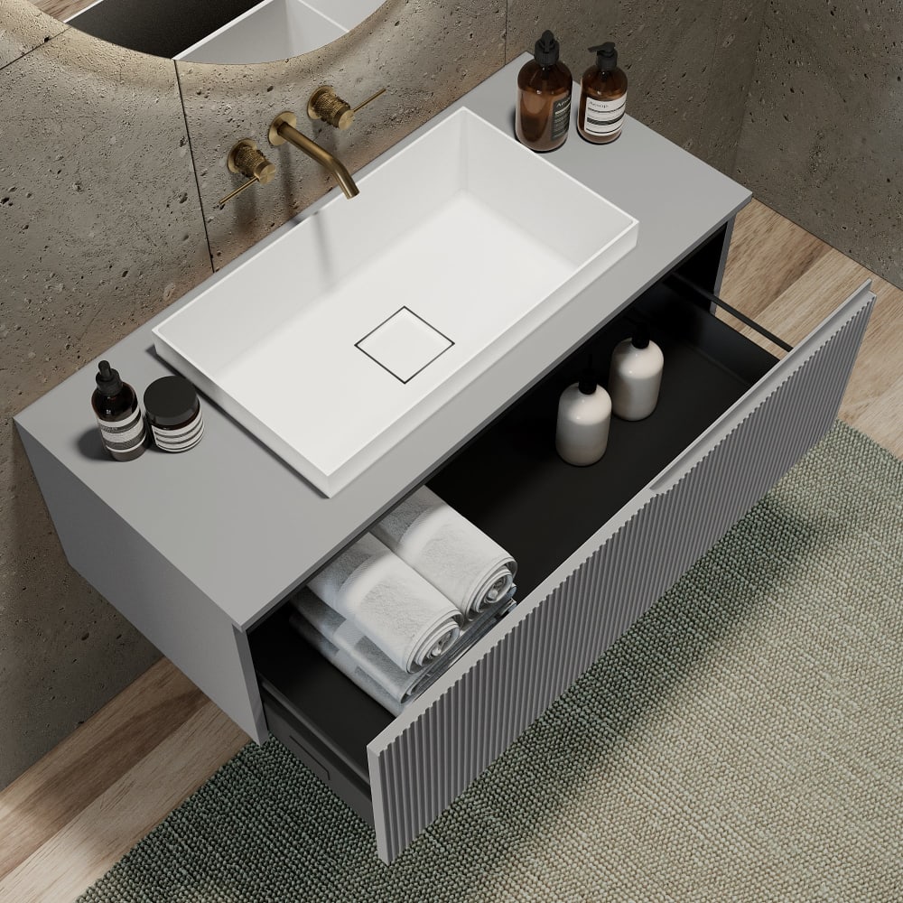 Composition 3 pièces en MDF gris mat - Maisons du Monde