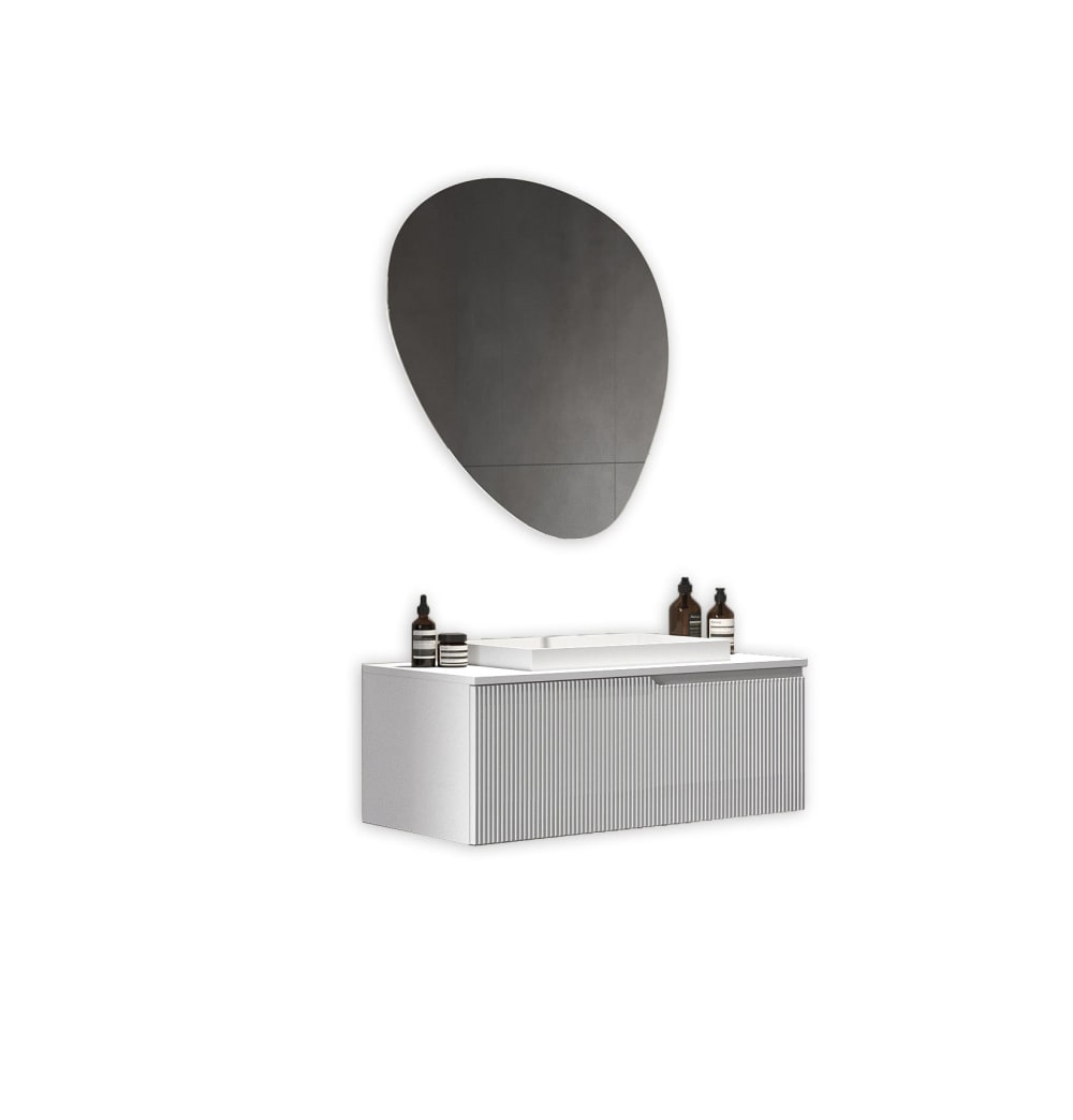 mueble de bano 3 piezas en mdf blanco mate