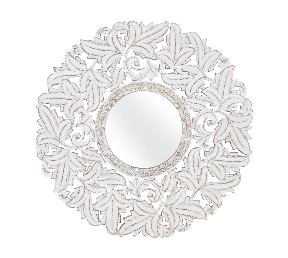 Miroir rond sculpté à la main de 120 cm de diamètre