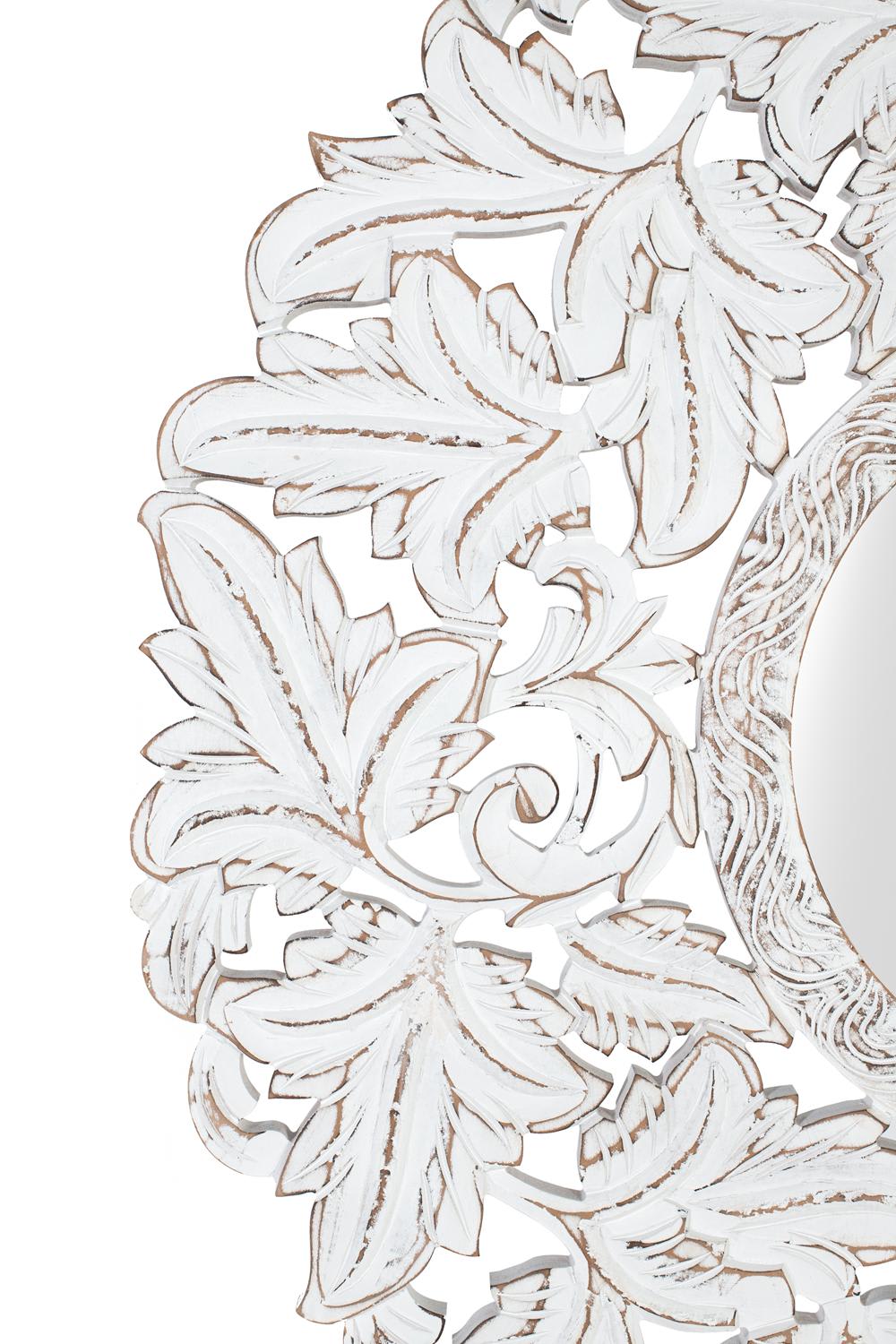 Miroir rond sculpté à la main de 120 cm de diamètre - Maisons du Monde