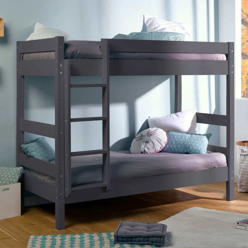 Pack lit superposé gigogne avec matelas bois massif blanc 90x190 cm (ID Kids) - Image 2