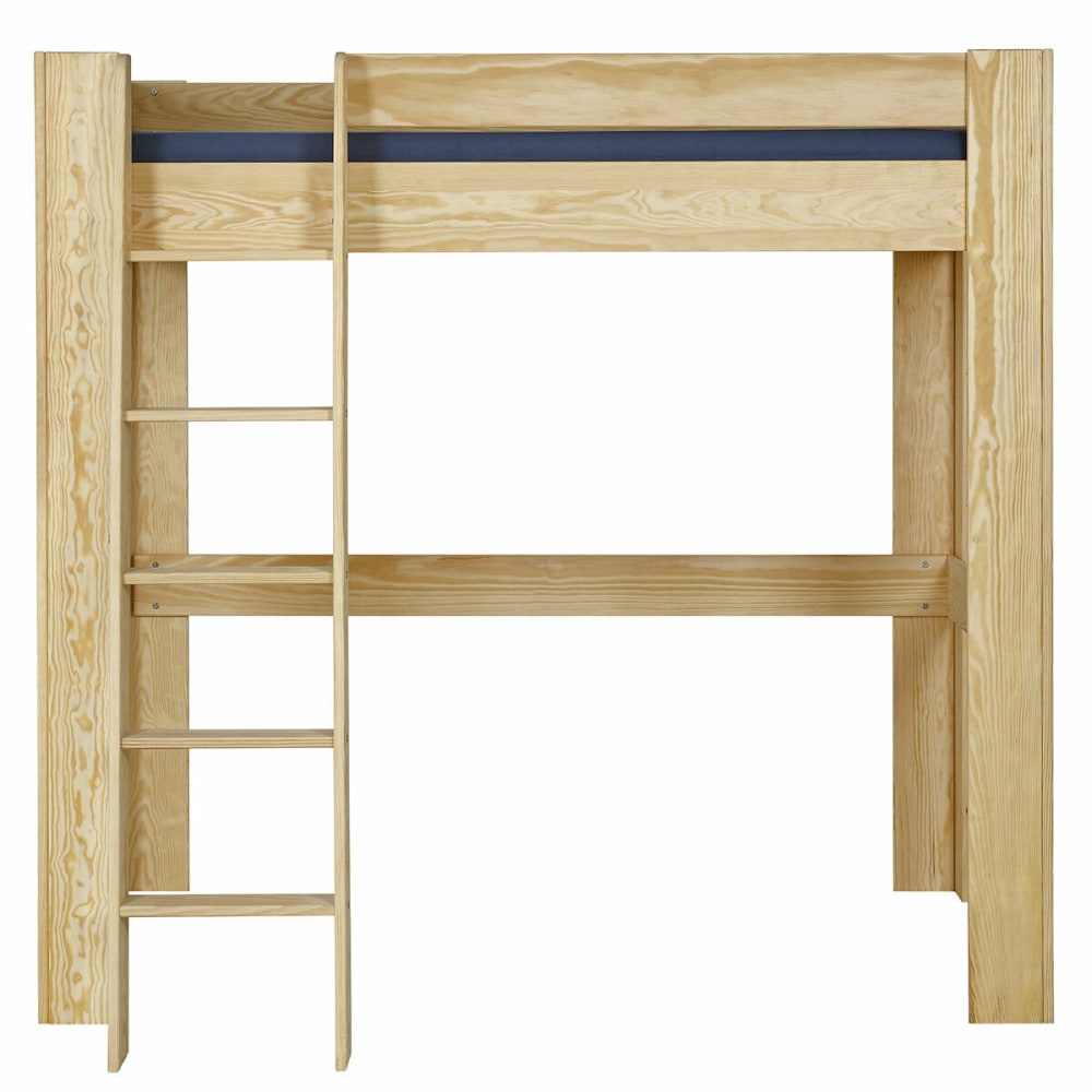 Lit mezzanine 2 places bois massif 140x190 cm