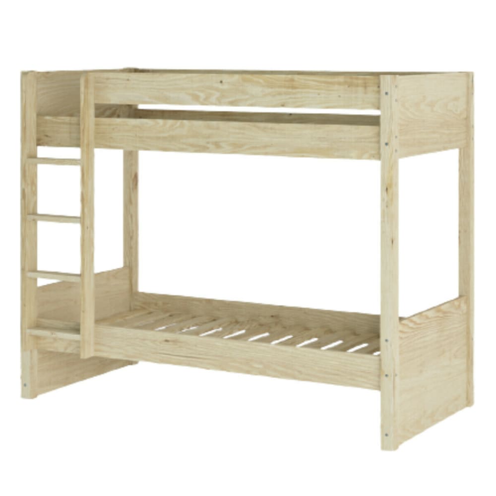 Lit superposé avec matelas bois massif 80x200 cm