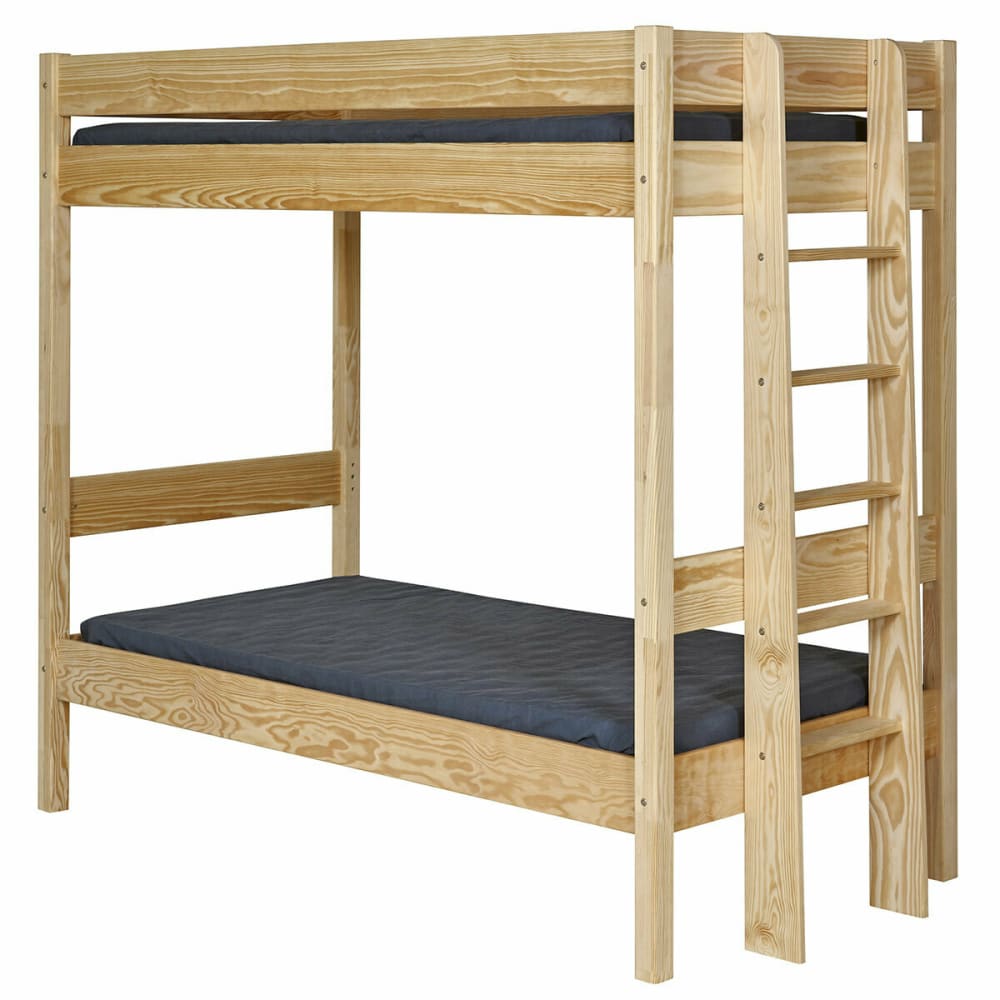 Pack lit superposé avec matelas bois massif 90x190 cm