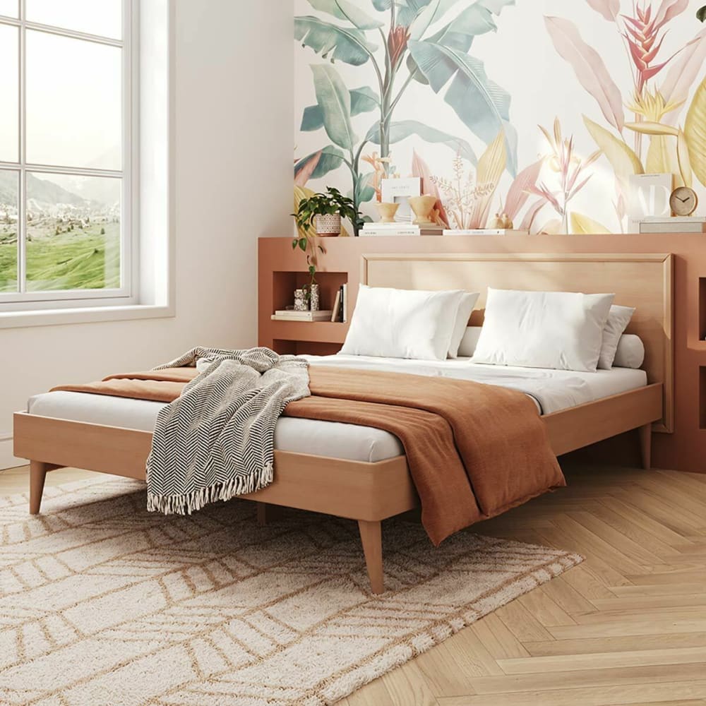 Lit 2 places bois massif 160x200 cm - Maisons du Monde