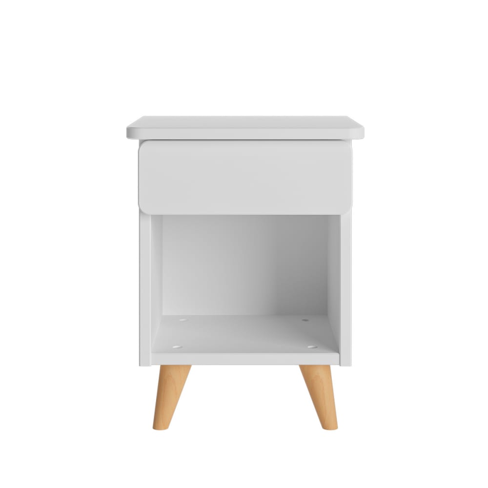 Chevet avec tiroir blanc et noisette