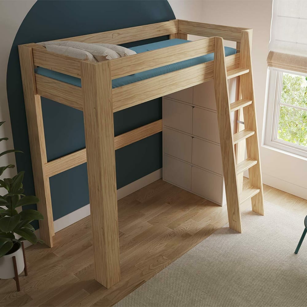 Bibliothèque étagère 8 portes bois massif blanc