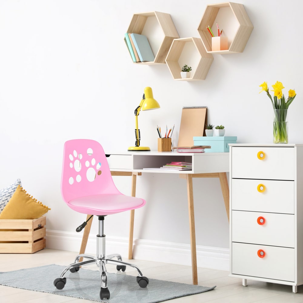 Kinderdrehstuhl aus Kunstleder, Pink - Maisons Du Monde