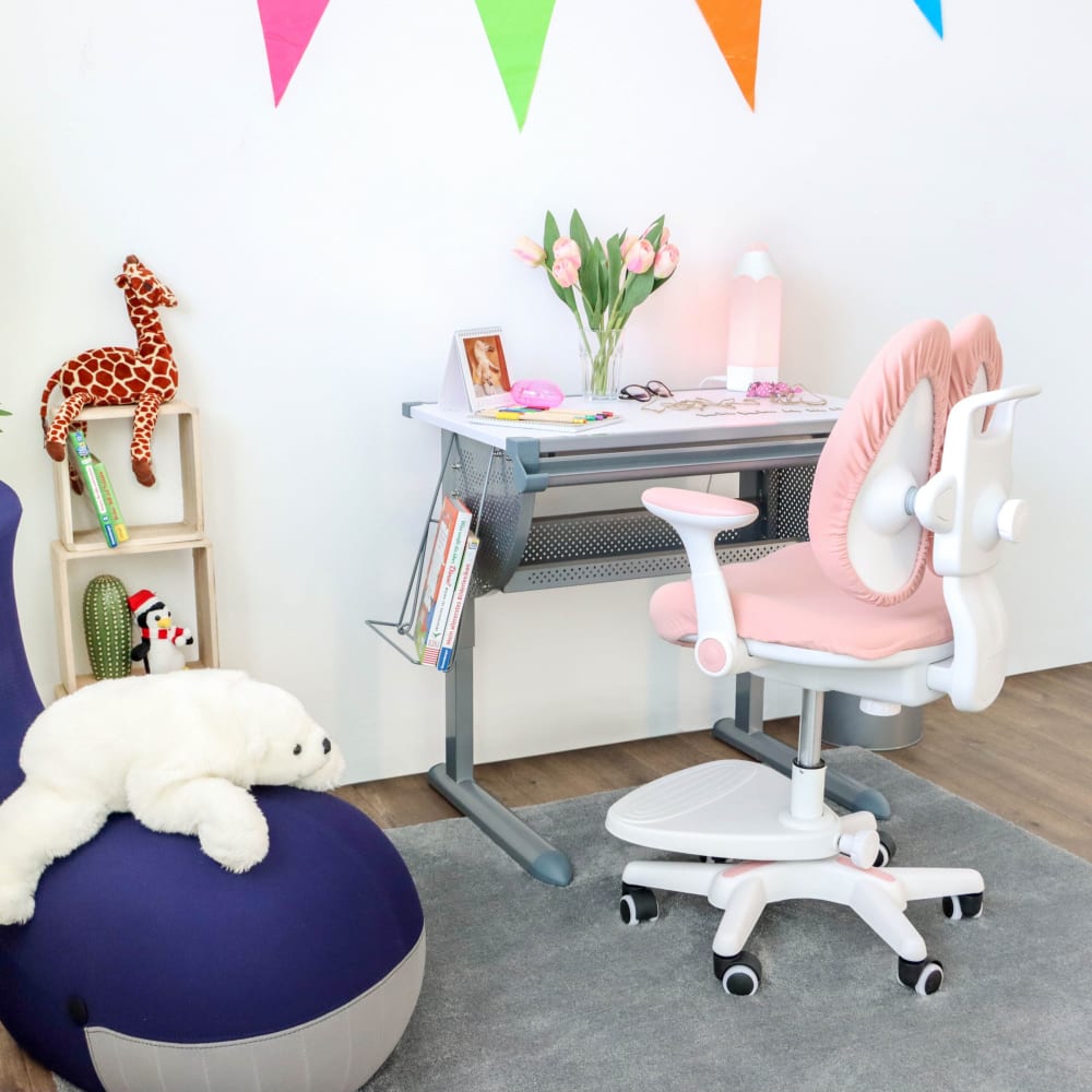 hjh OFFICE Kinderstuhl aus Stoff, Rosa ROSA STOFF Kinder