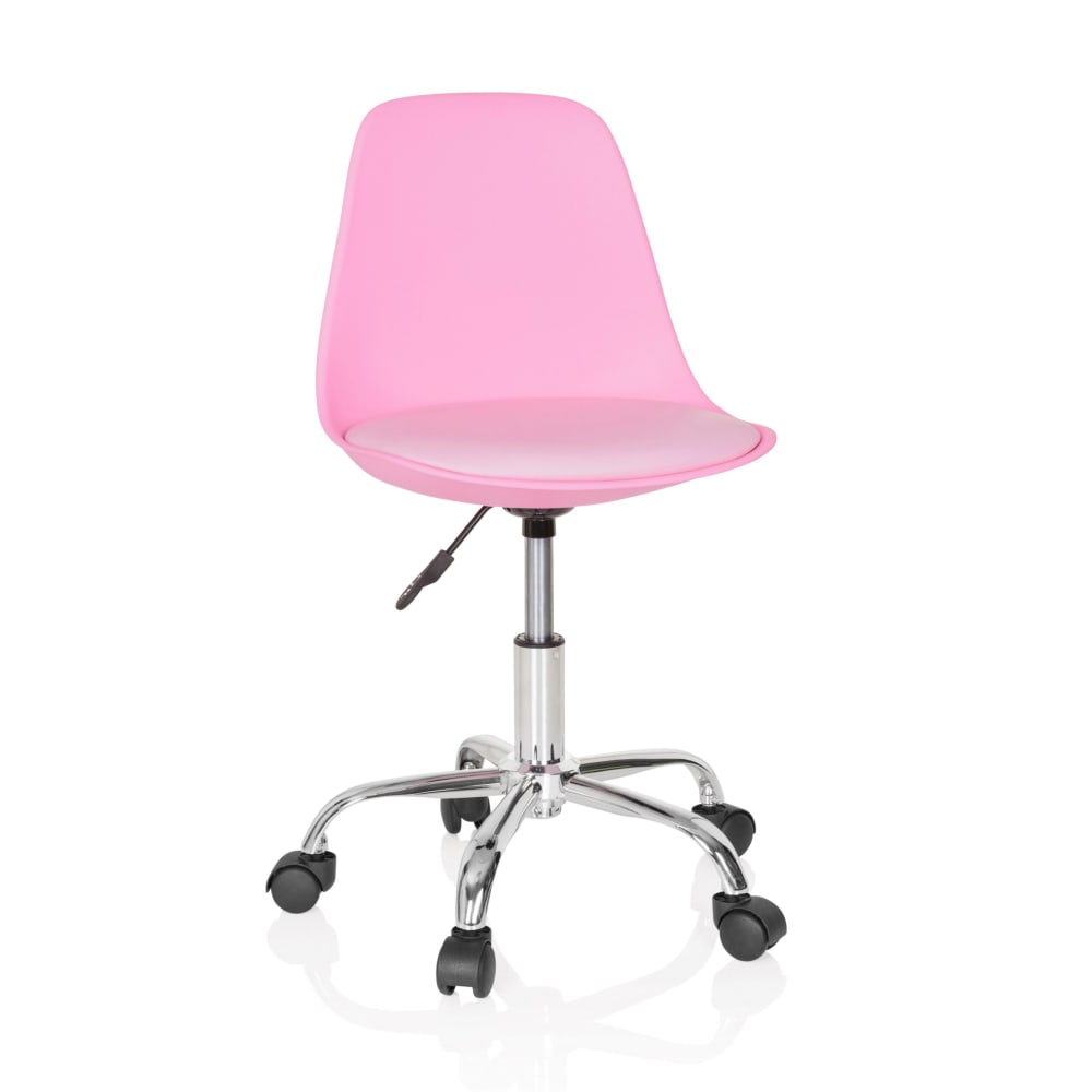 hjh OFFICE Kinderdrehstuhl aus Kunstleder, Pink ROSA STOFF Kinder