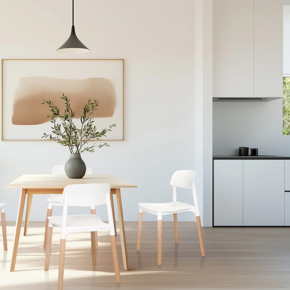 hjh LIVING Vierfußstuhl aus Kunststoff, Weiß Weiß Silikon-organosiloxan