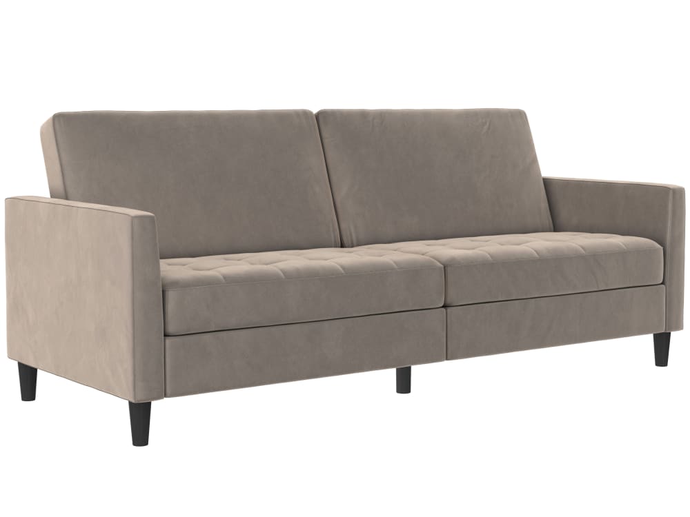 Schlafsofa 3-Sitzer Aus Samt, Taupe
