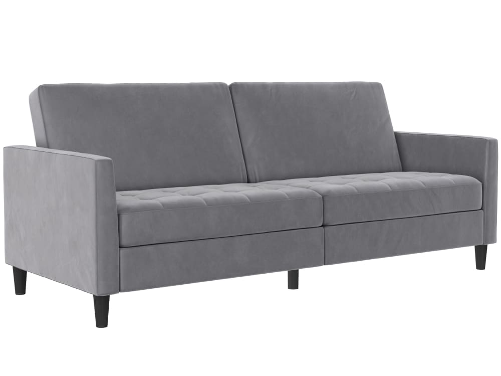 Schlafsofa 3-Sitzer Aus Samt, Grau