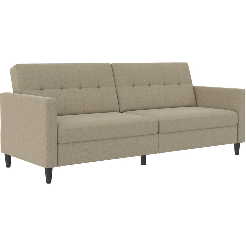 Canapé-lit 3 places en effet lin cappuccino