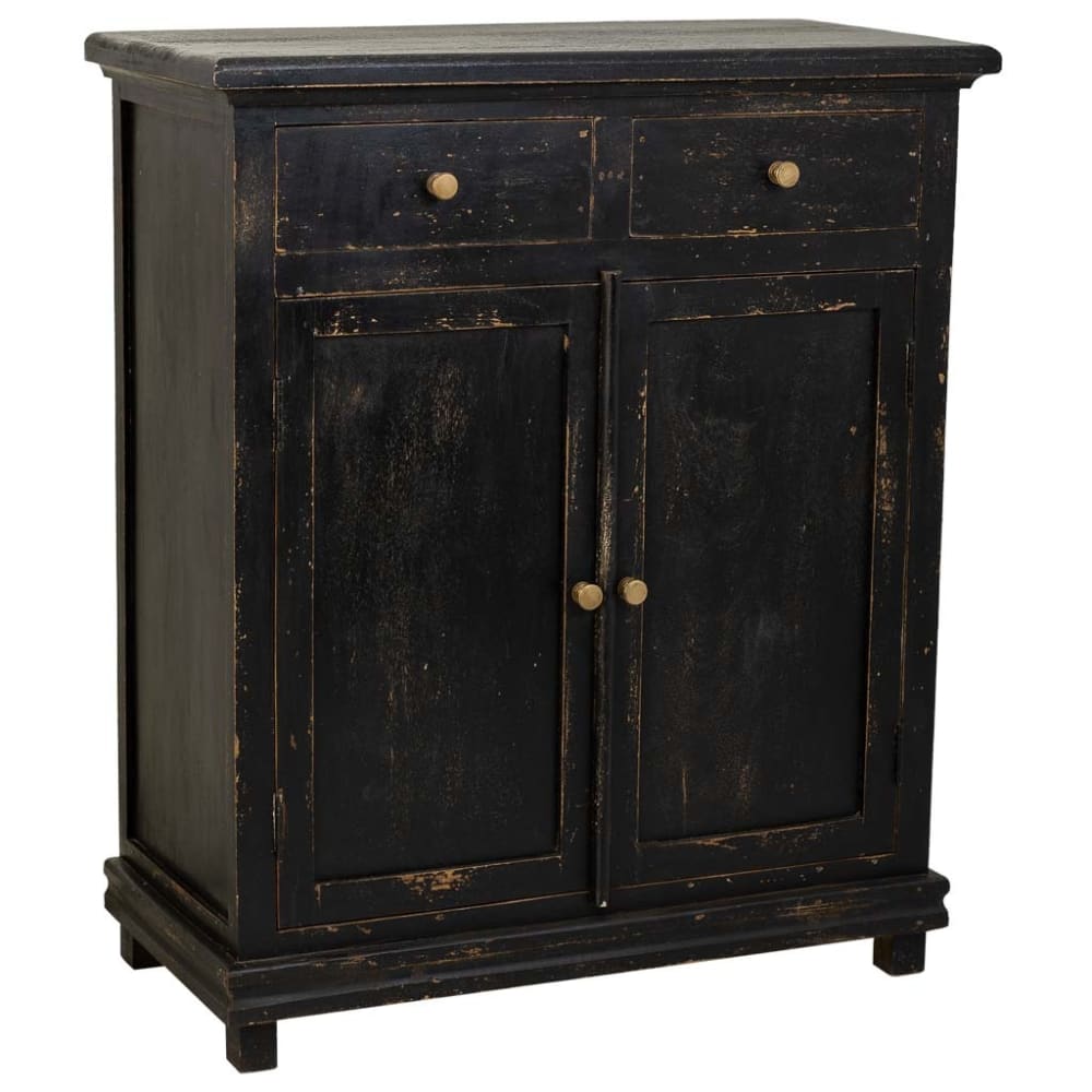 Wanderlust deco Sideboard aus Holz, handwerklich, 85x40x100, schwarz - Holz