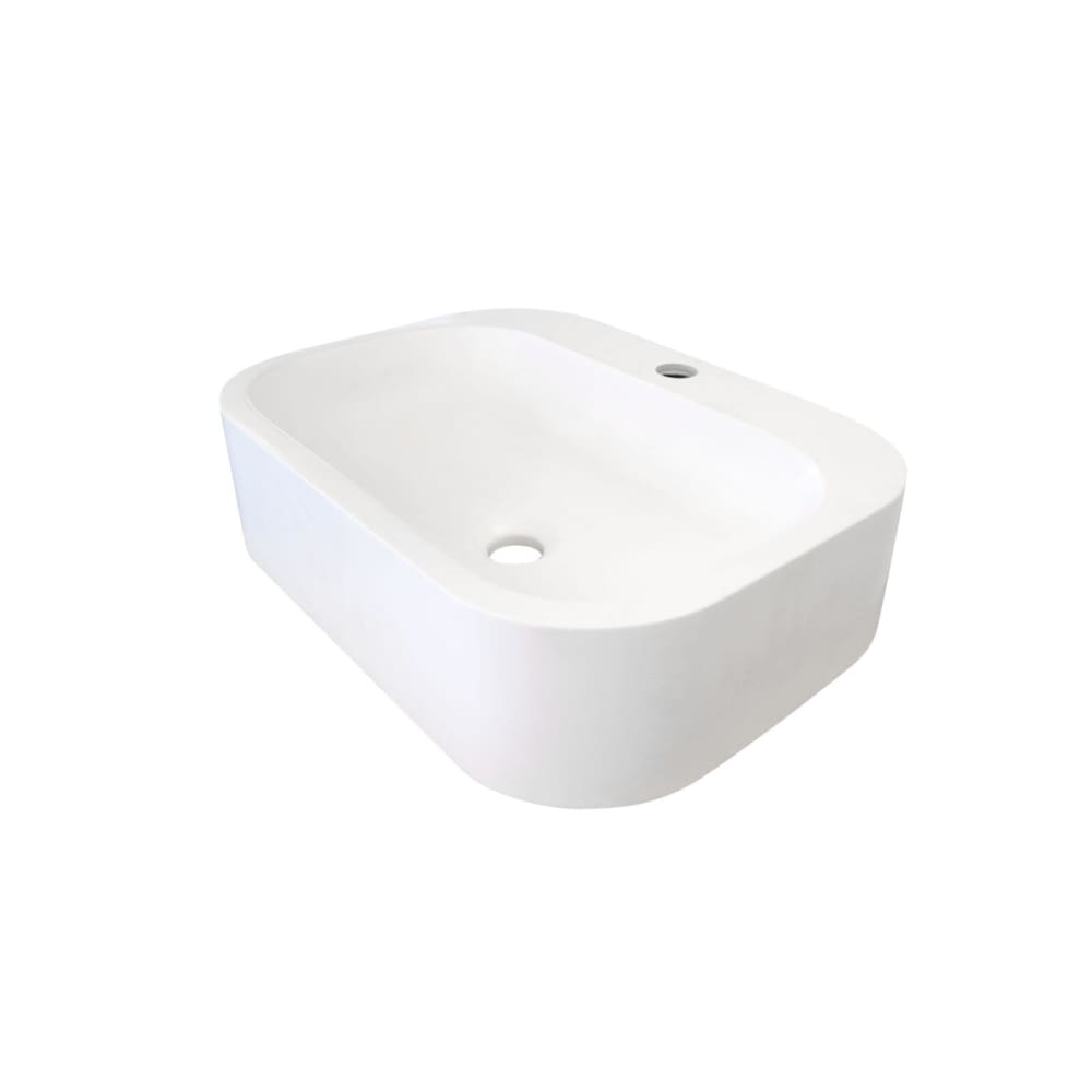 Vasque ovale à poser en résine 50 x 37 cm Blanche brillante