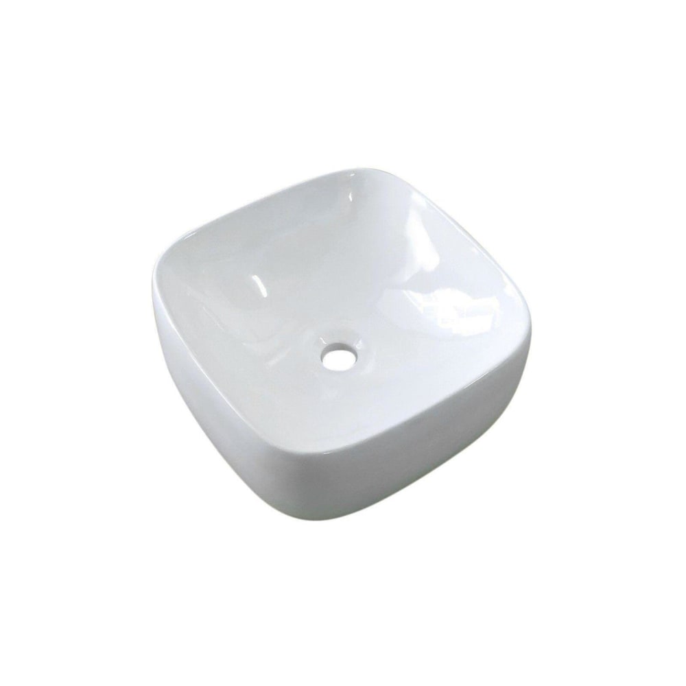 Vasque carrée à poser en céramique blanche 39 cm