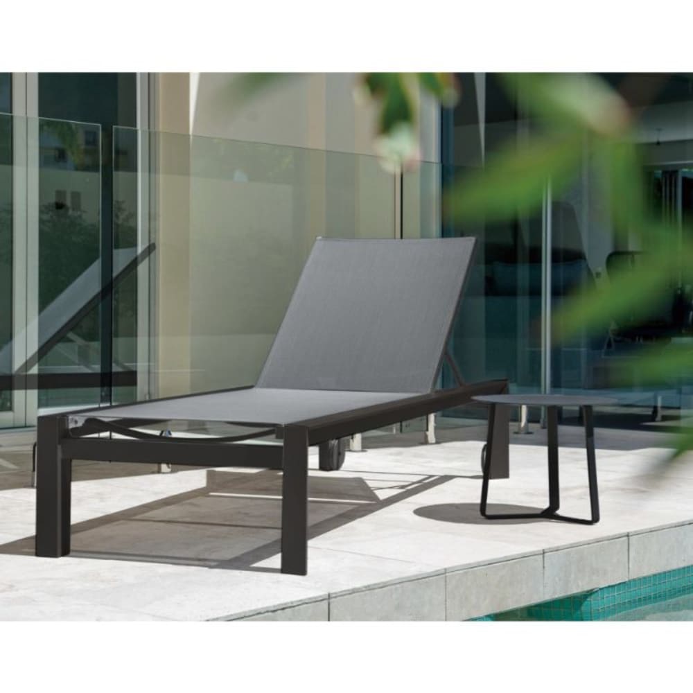 Bain de soleil noir L200 x P73 x H35 cm - Maisons du Monde