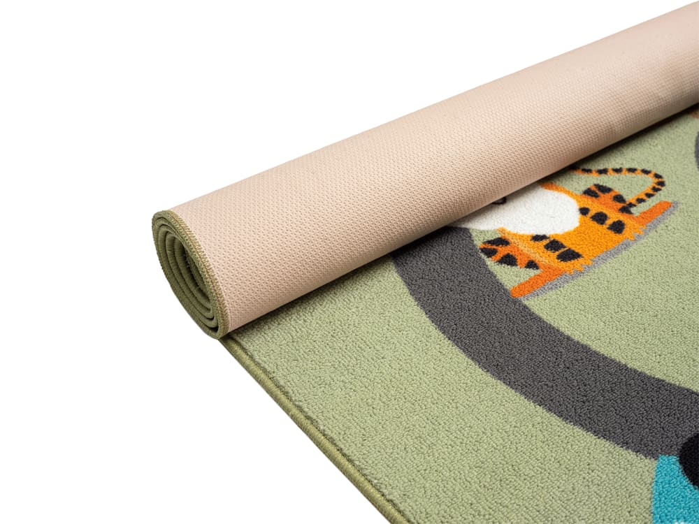The carpet Kinderzimmer Teppich, Waschbar, Anti-Rutsch, Grün, 160 cm, Rund GRÜN PES - POLYESTER Kinder