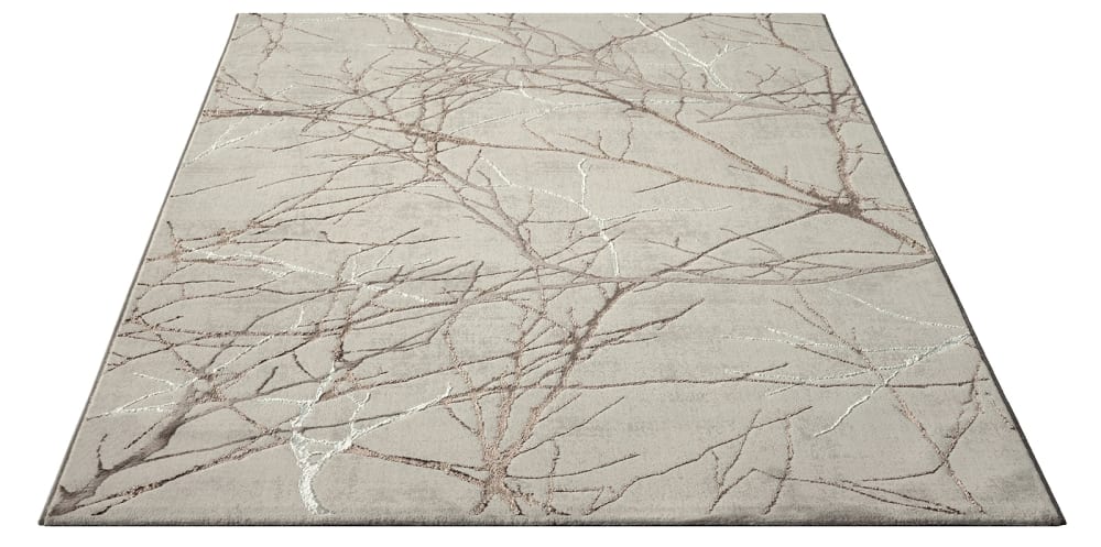 The carpet Moderner Teppich, Glanzfaser, Creme, 140 x 200 cm style exotic Weiß Öko-Tex Zertifikat Pes - Polyester