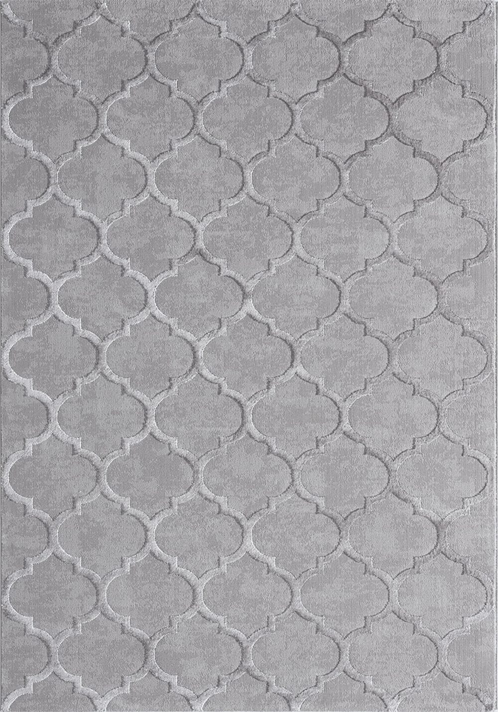 Tapis brillant style salon, gris, 80 x 150 cm