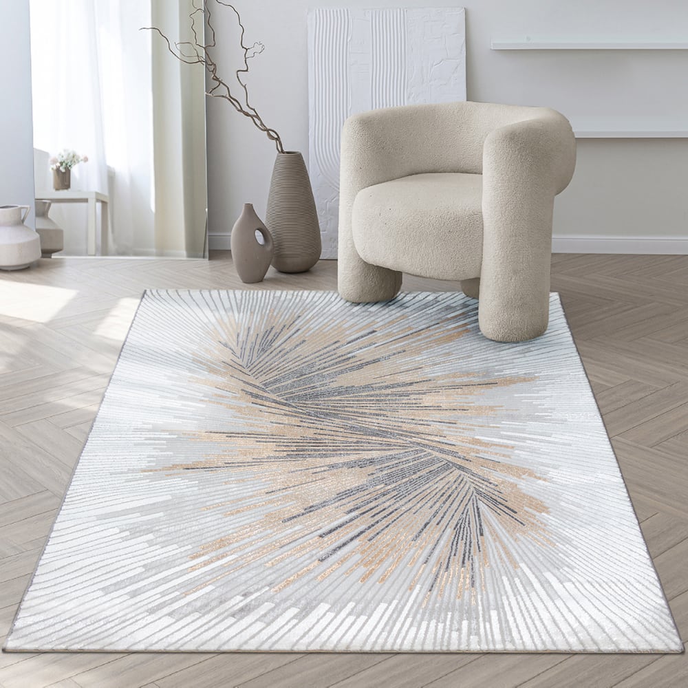 Tapis abstrait moderne, gris, 80 x 150 cm — vue 3