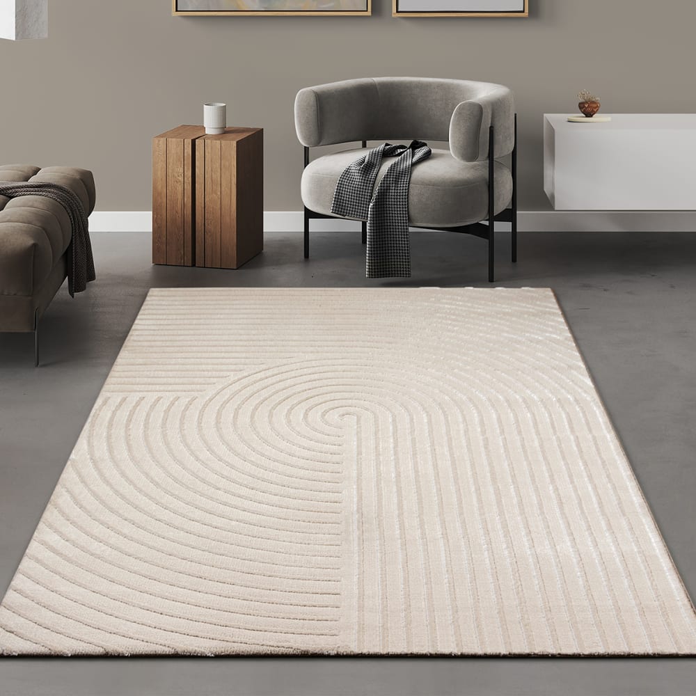 Tapis salon style moderne brillant, beige, 120 x 170 cm — vue 3