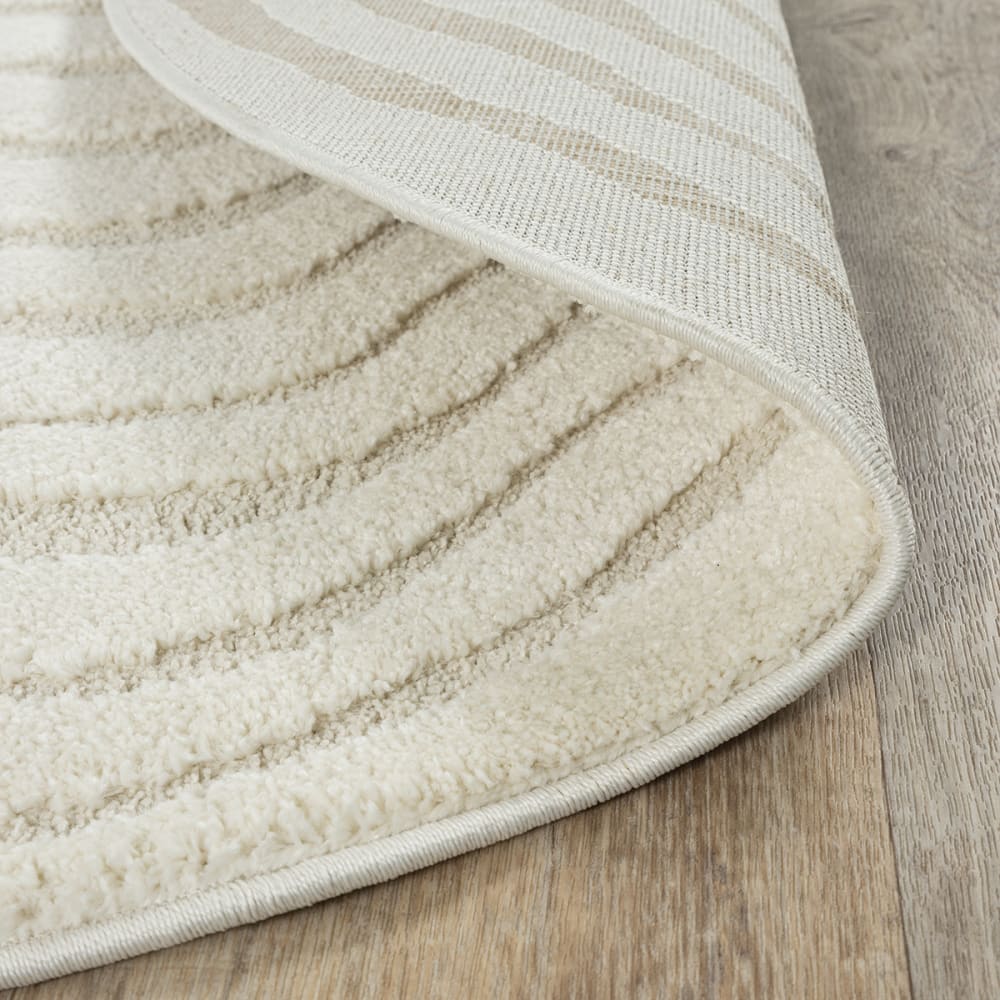 Tapis moderne relief, crème, rond, 160 cm — vue 4