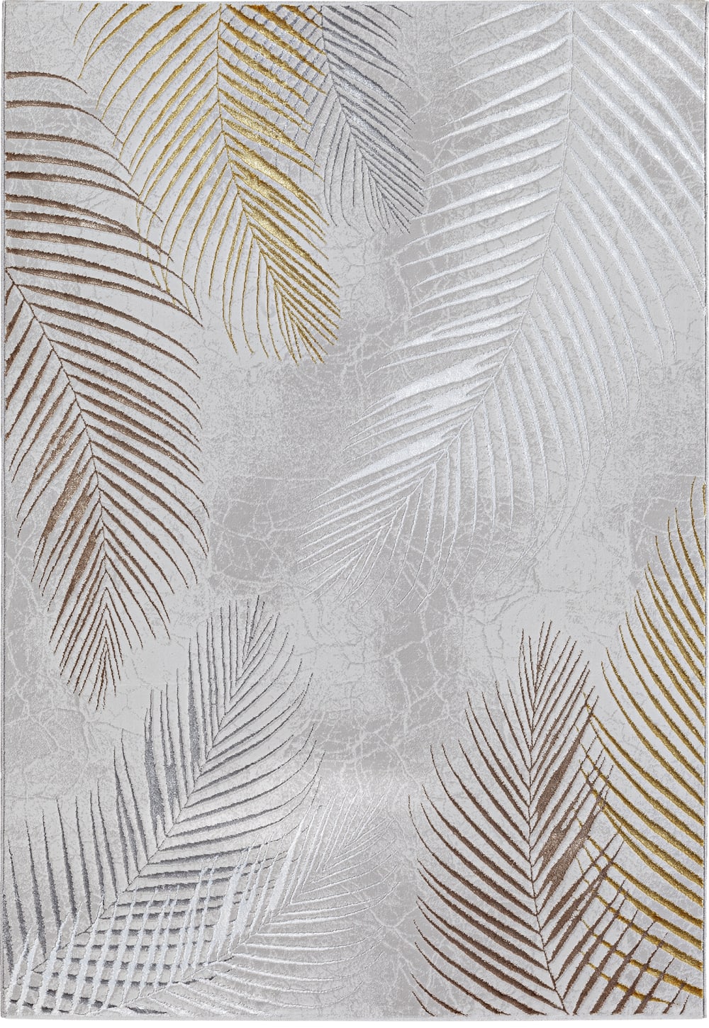 Tapis moderne poils courts palmier, gris, 80 x 150 cm