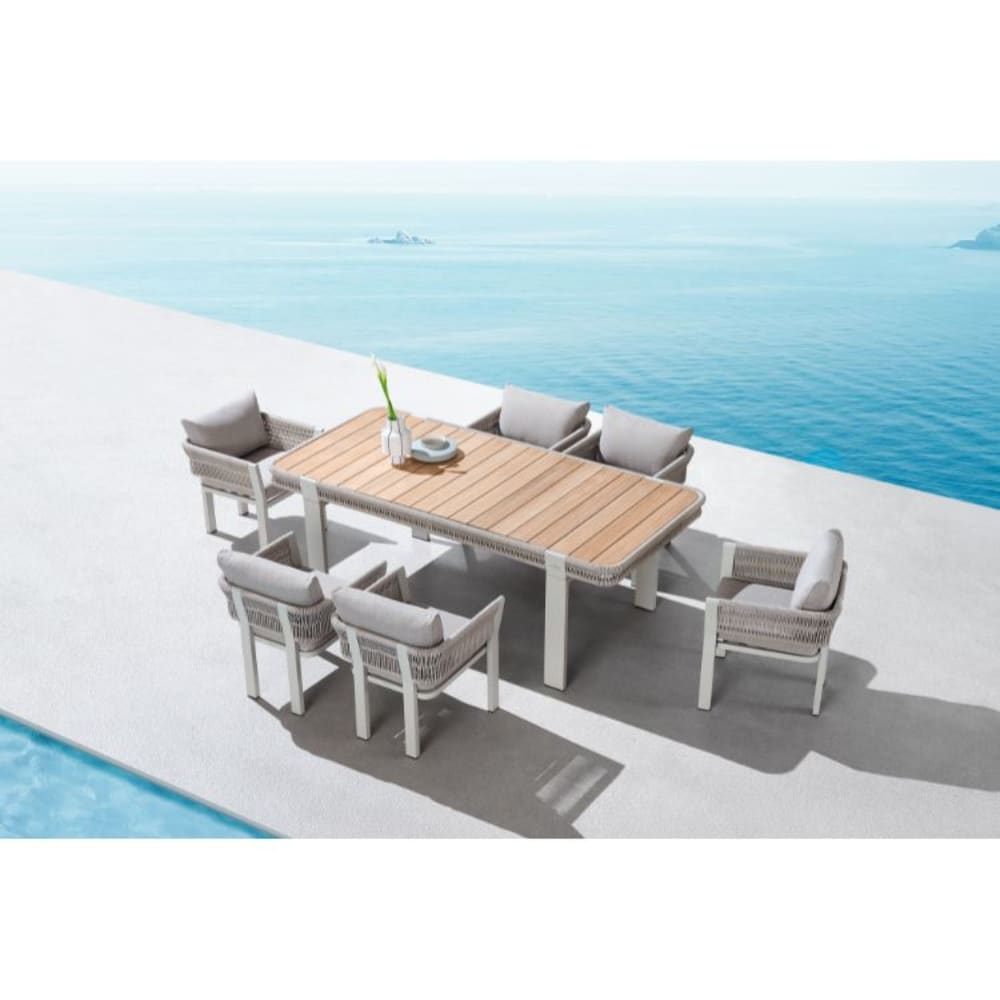 Ensemble repas beige L213.5 x P100 x H76.5 cm - Maisons du Monde