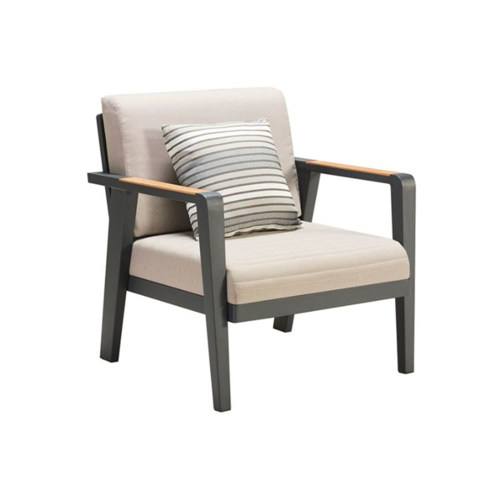 Fauteuil de jardin noir L77 x P77 x H76 cm