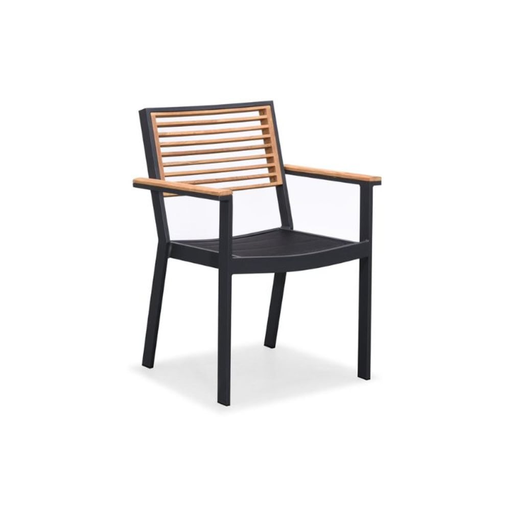 Fauteuil repas noir L62 x P60 x H85 cm