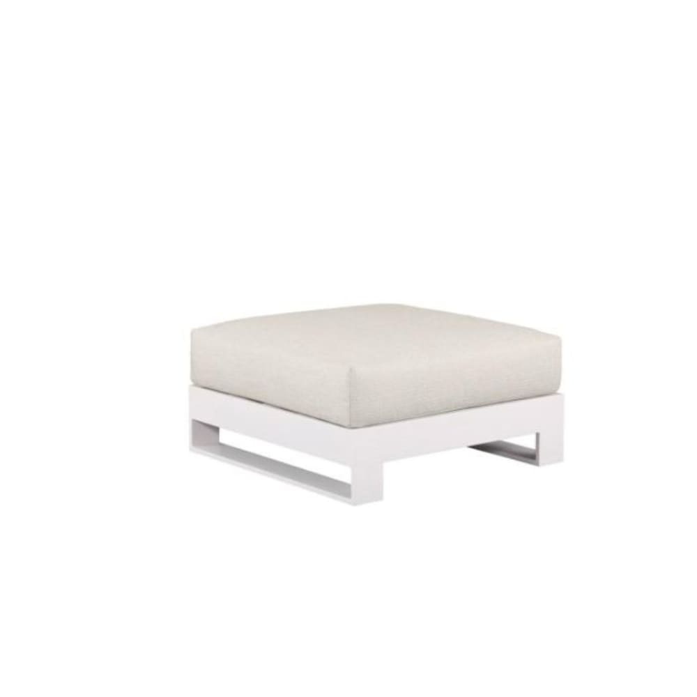 Pouf de jardin blanc L78 x P78 x H20 cm