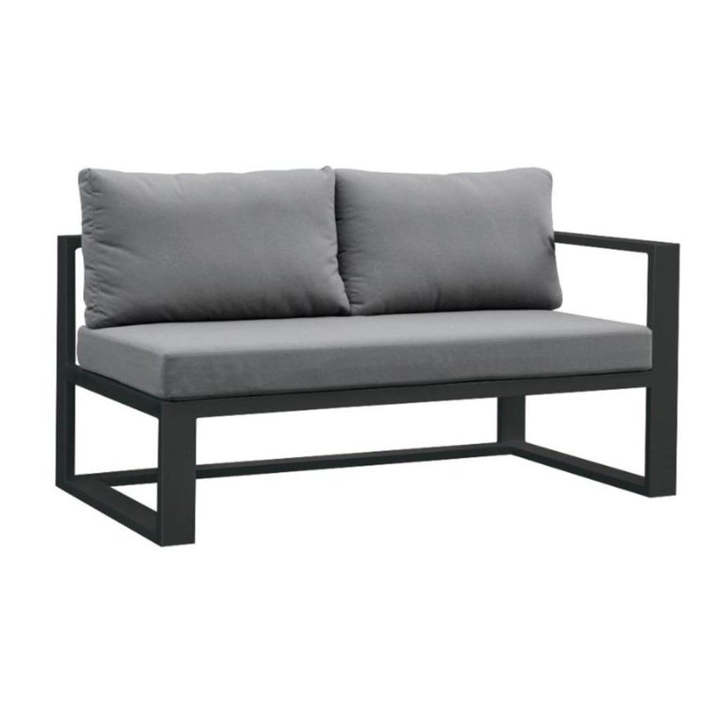 Méridienne gauche noire L136 x P75 x H64 cm