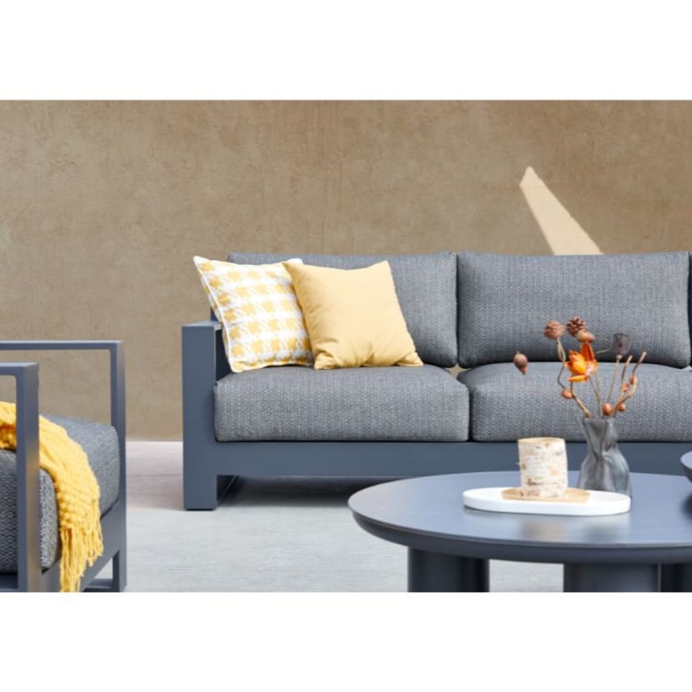 Canapé 3 places noir L254 x P79.5 x H65 cm - Maisons du Monde