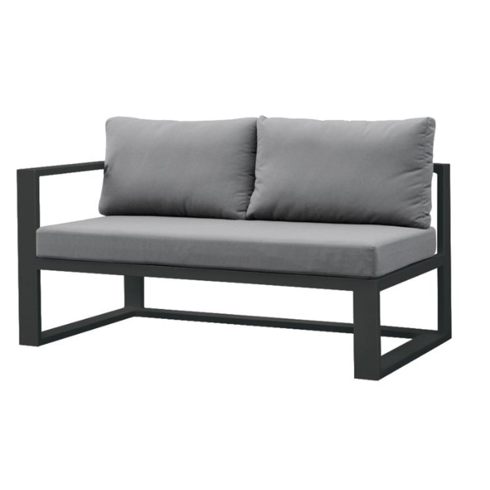 Méridienne droite noire L136 x P75 x H64 cm